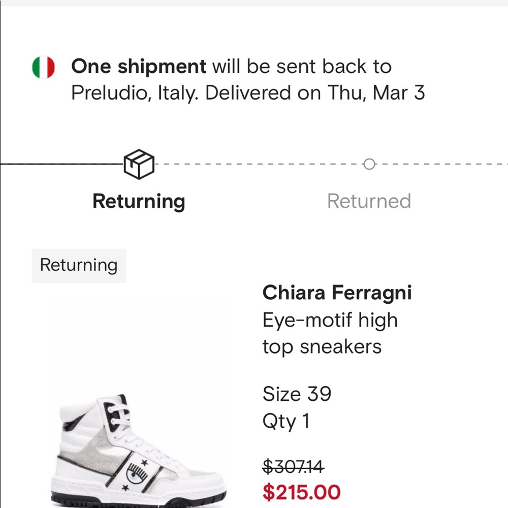 Chiara Ferragni sneakers. Womens size 39 Eye motif high top sneakers